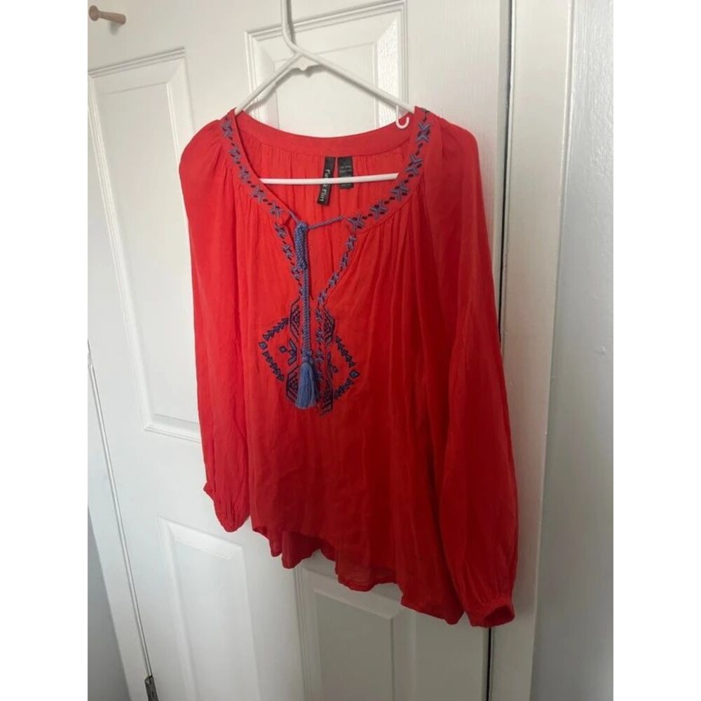 Fun and flirt boho blouse women size large